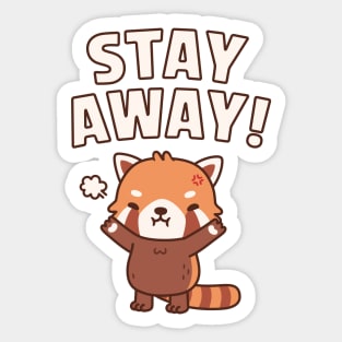 Cute Angry Red Panda Stay Away Funny Sticker